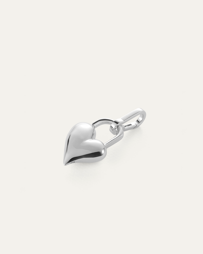 JENNY BIRD Padlock Heart Charm Silver Charm For Women