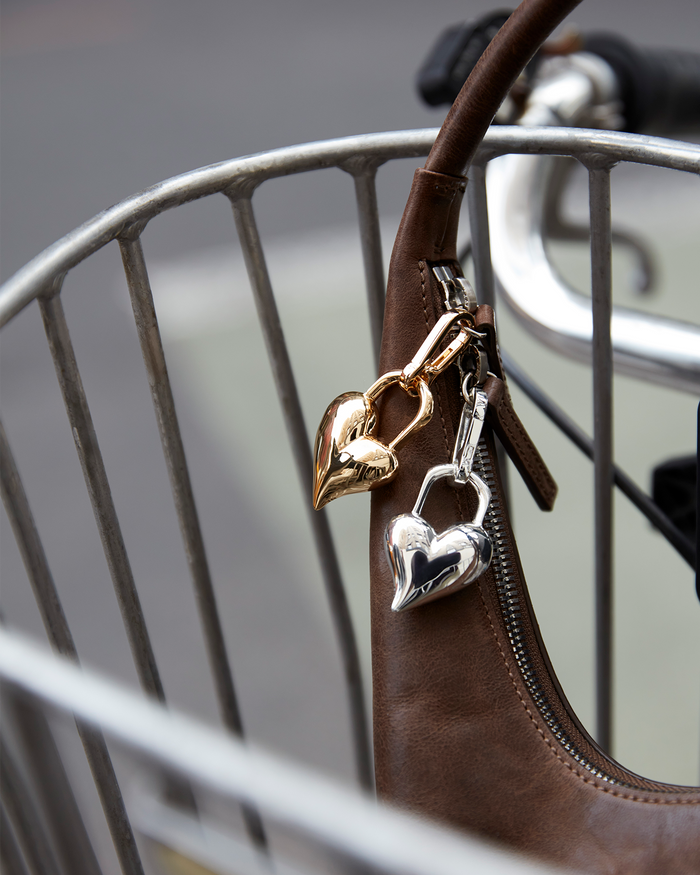 JENNY BIRD Padlock Heart Charm Silver Charm For Women