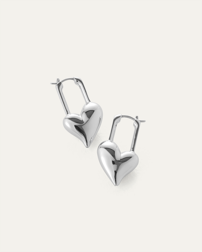 JENNY BIRD Padlock Heart Earrings Silver Earrings For Women