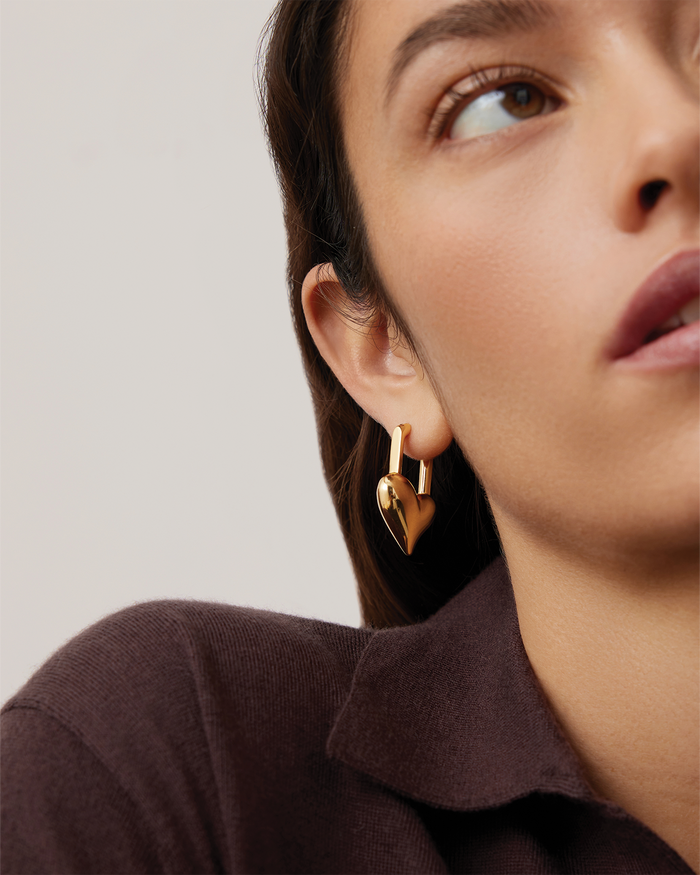 JENNY BIRD Padlock Heart Earrings Gold Earrings For Women