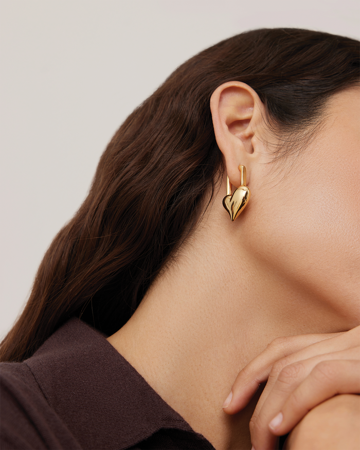 JENNY BIRD Padlock Heart Earrings Gold Earrings For Women
