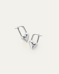 JENNY BIRD Padlock Heart Huggie Earrings Silver Huggie Earrings For Women