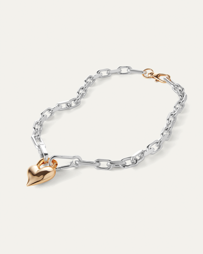 JENNY BIRD Padlock Heart Pendant Necklace Two Tone Pendant Necklace For Women