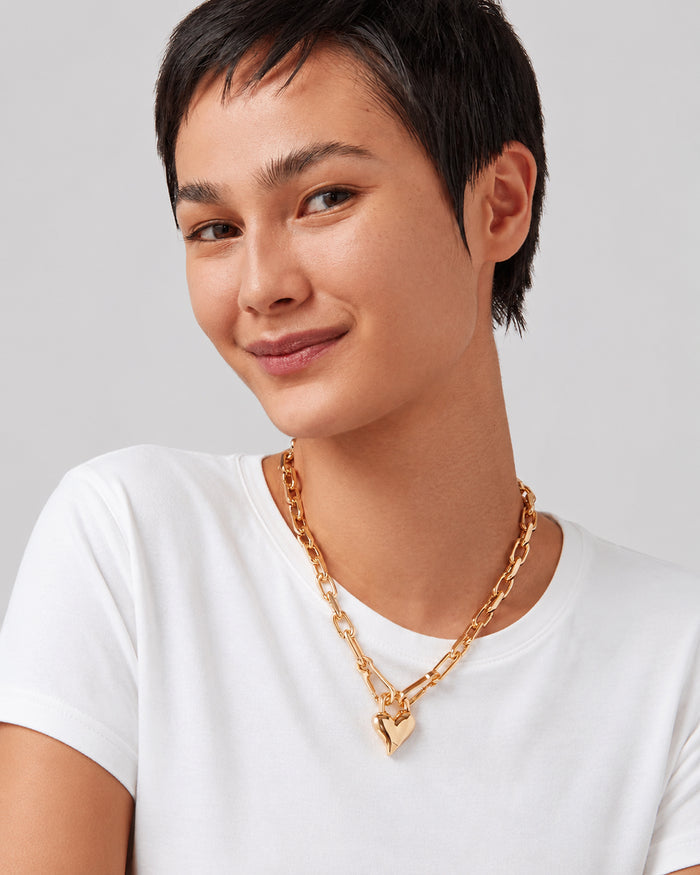 Padlock Heart Pendant Necklace