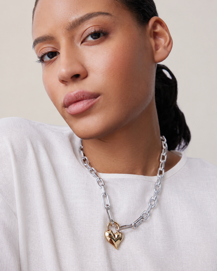 Padlock Heart Pendant Necklace