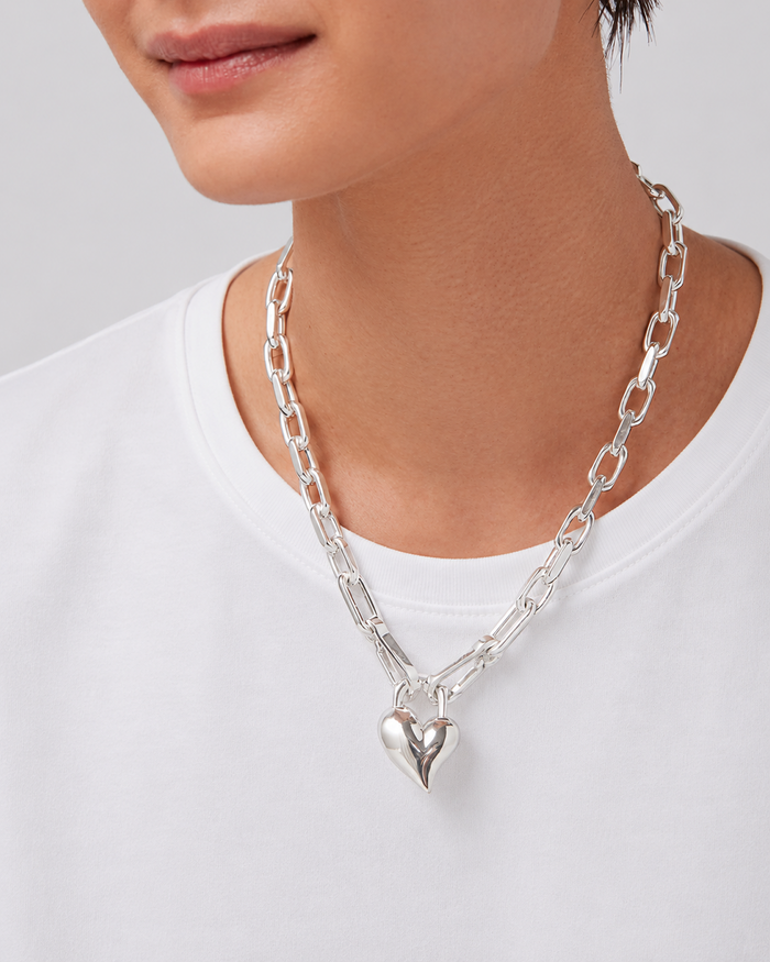 Padlock Heart Pendant Necklace