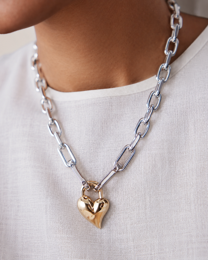 Padlock Heart Pendant Necklace