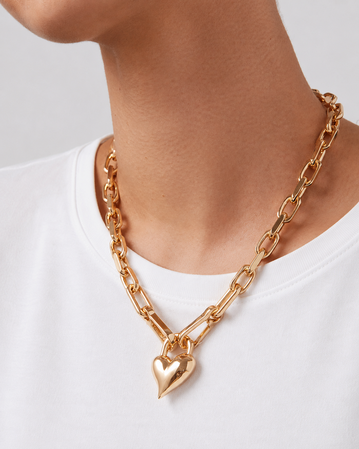Padlock Heart Pendant Necklace