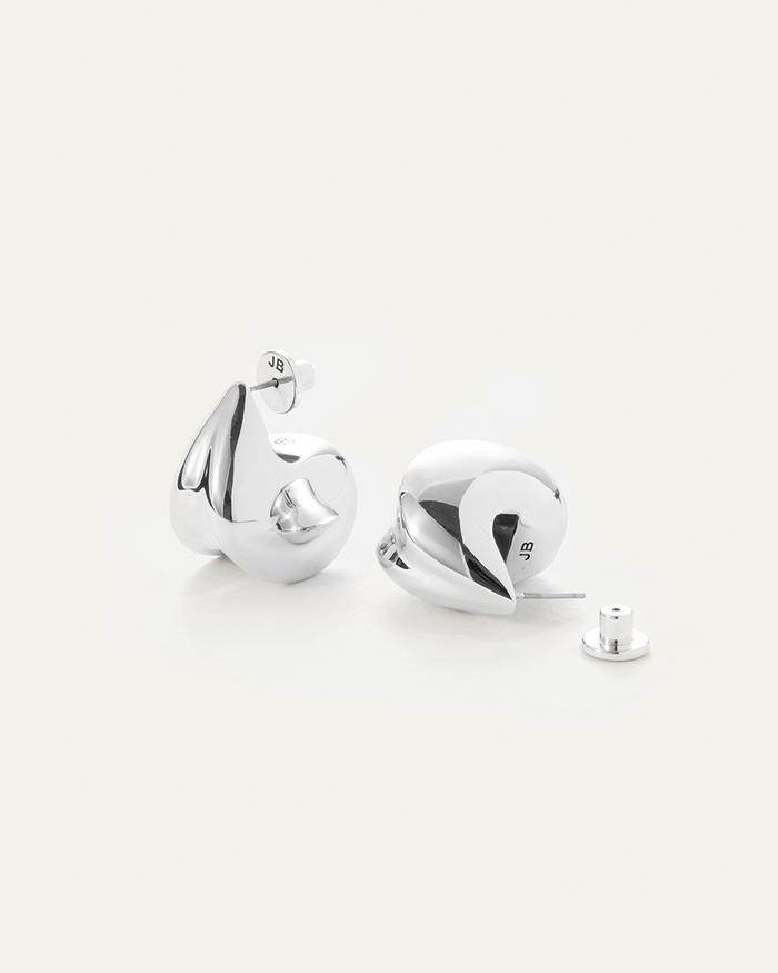 JENNY BIRD Nouveaux Puff Silver Statement Earrings For Women