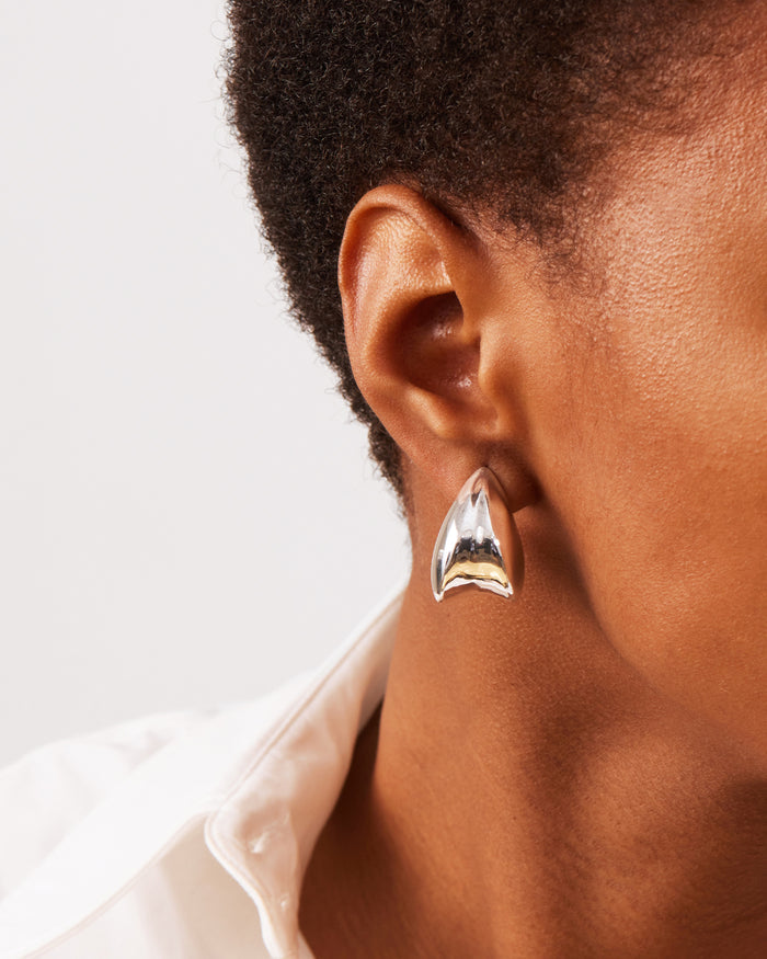 JENNY BIRD Nouveaux Puff Silver Statement Earrings For Women
