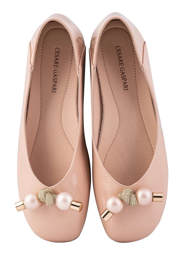 Pearl Bow Flats - Pink