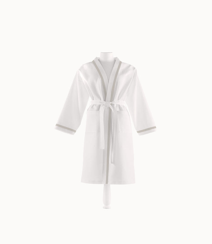 Pique Bath Robe with Linen