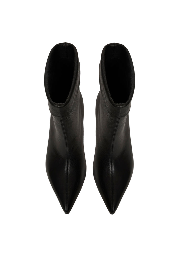 Pointed Kitten Ankle Boots – Black