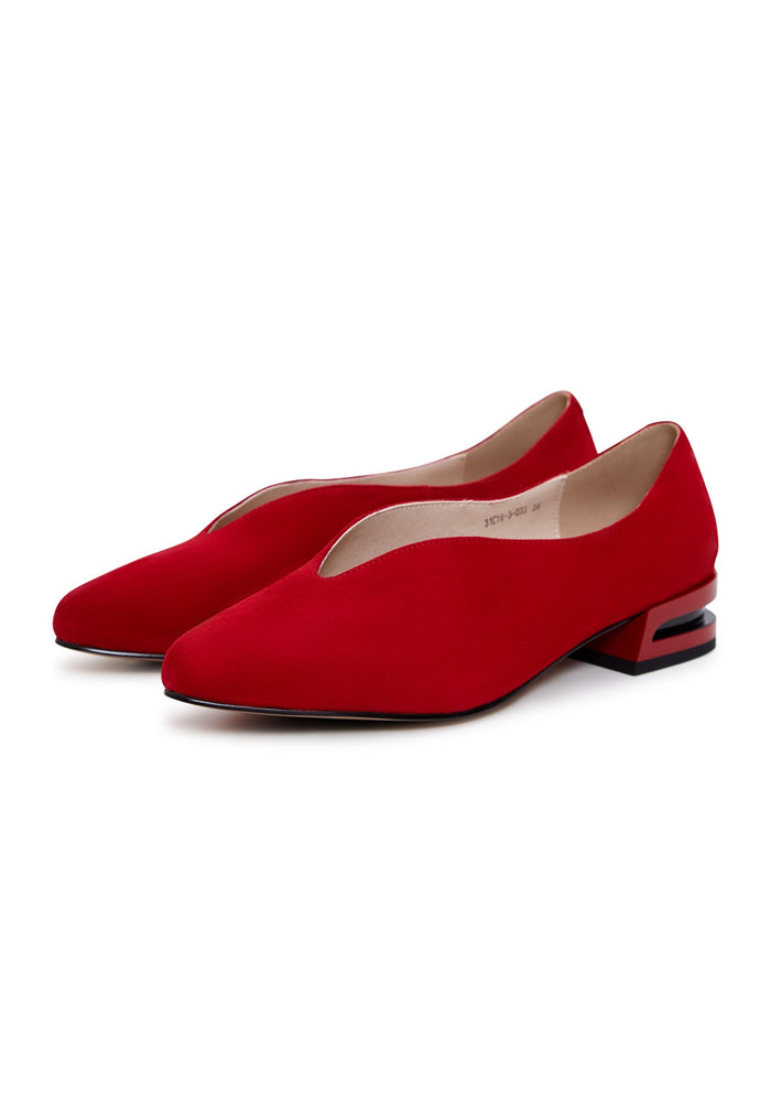 Pointed Tip Suede Ballerinas - Cesare Gaspari