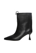 Pointed Toe Kitten Ankle Boots – Black