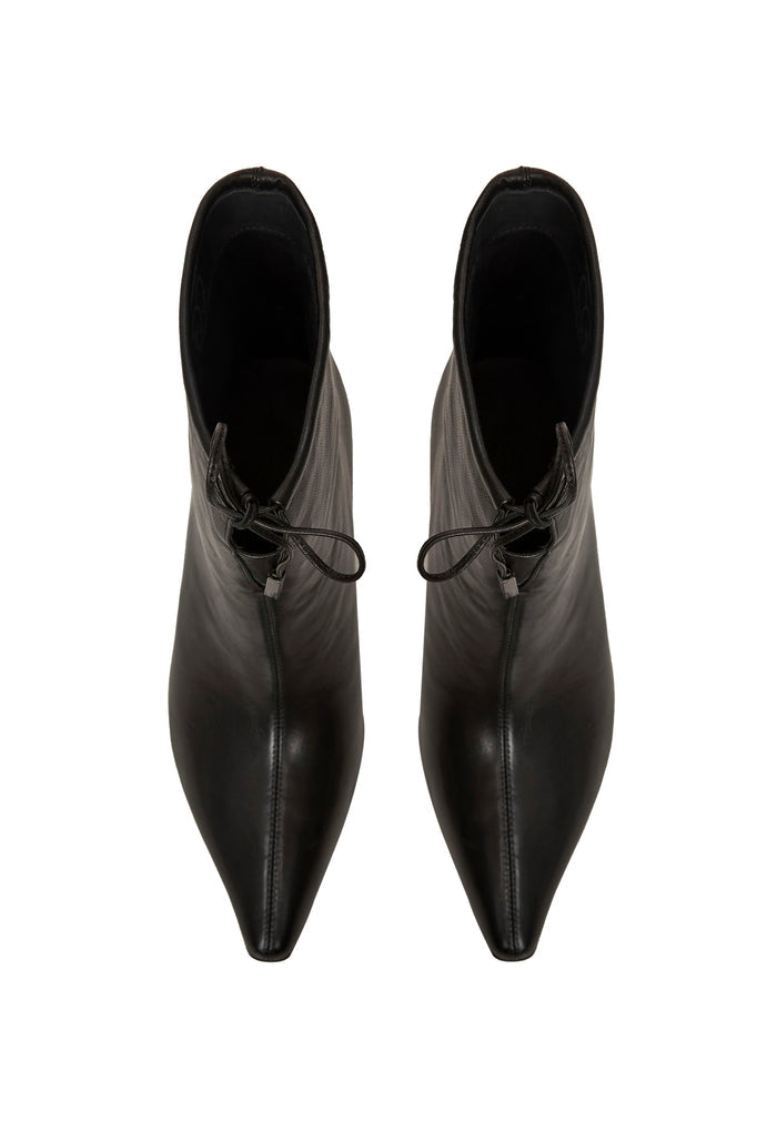 Pointed Toe Kitten Ankle Boots – Black