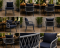 Premium 5-Piece Rattan Dining Set | 4 Rope Chairs & Glass Top Table