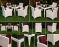 Premium 5-Piece White Rattan Dining Set | 4 Chairs & Glass Top Table