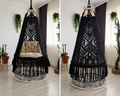 Premium Black Macrame Hanging Swing Chair | Indoor & Outdoor Relaxation Chair