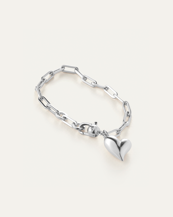 JENNY BIRD Puffy Heart Bracelet Silver Bracelet For Women
