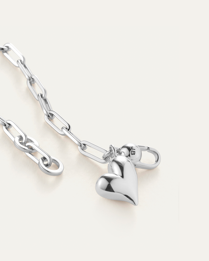 JENNY BIRD Puffy Heart Bracelet Silver Bracelet For Women