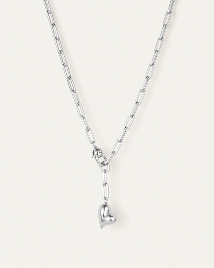 JENNY BIRD Puffy Heart Necklace Silver Necklace For Women