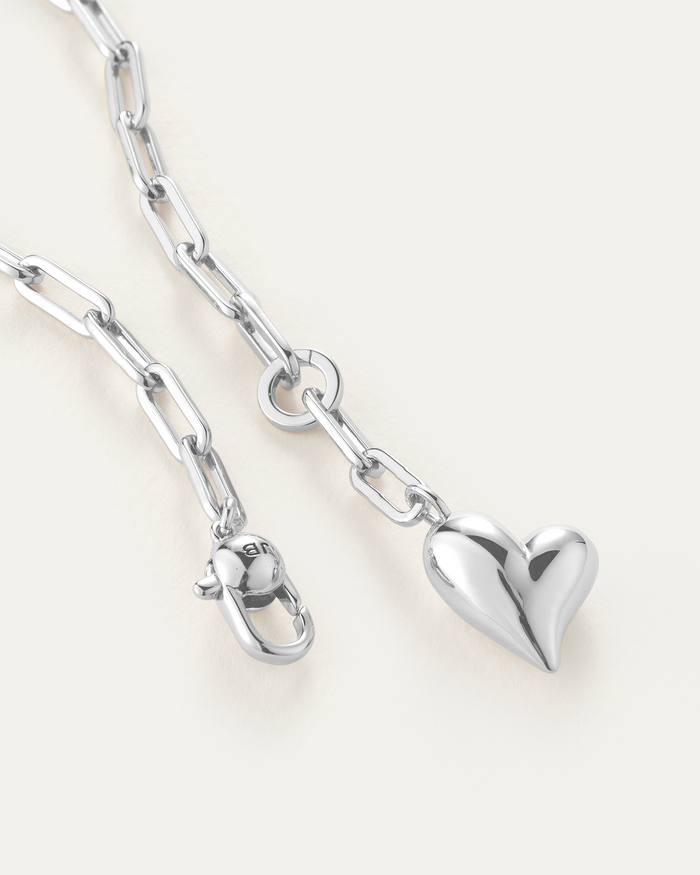 JENNY BIRD Puffy Heart Necklace Silver Necklace For Women