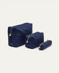 JENNY BIRD Puffy Pouch - Set of Three Navy Pouch For Women