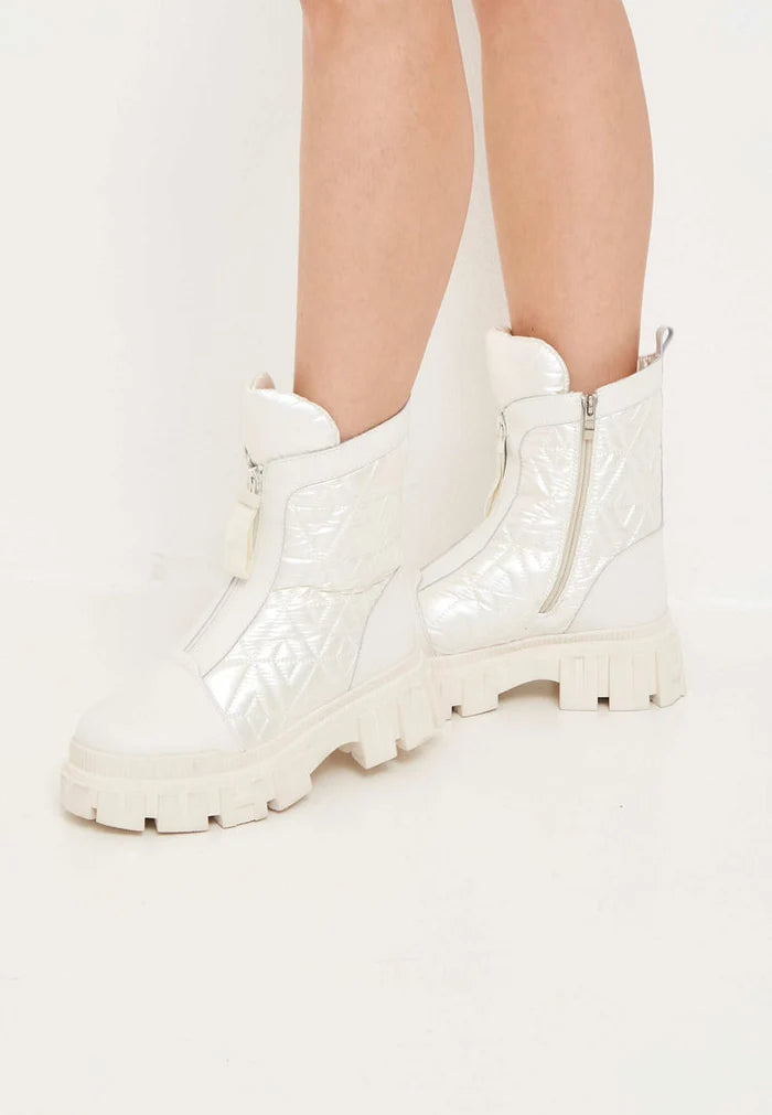 Quilted High-Top Winter Boots