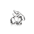 Polished silver rabbit figurine with upright ears and sitting posture.