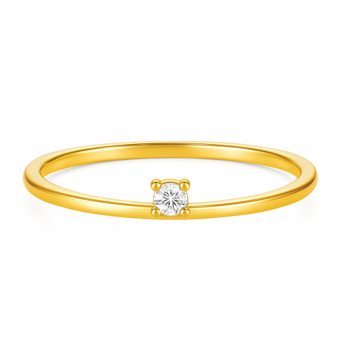 Rae Unilateral Solitaire Ring — Stackable Ring