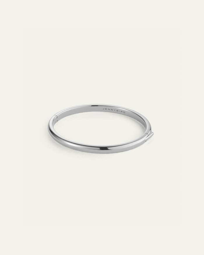 JENNY BIRD Silver Waterproof Bangle Bracelet with a hinge opening