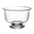 Clear glass bowl with a wide rim and pedestal base featuring a thick glass foot.
