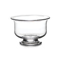 Clear glass bowl with flared rim and pedestal base.