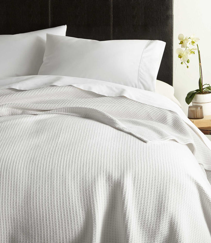 Riviera Waffle Weave Blanket lifestyle White color