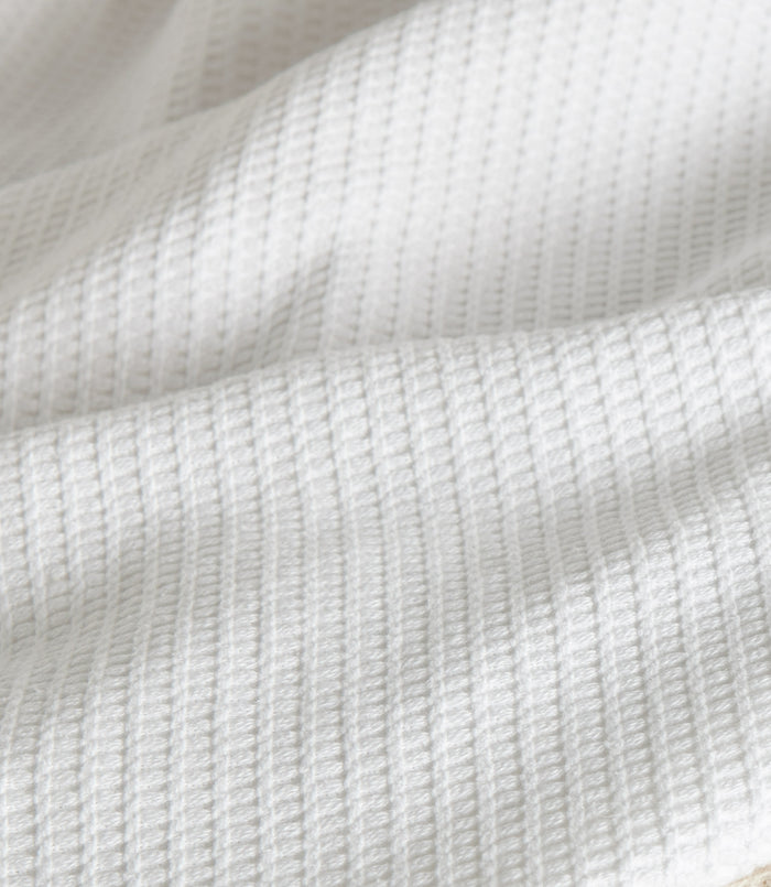 Riviera Waffle Weave Blanket Detail White Color