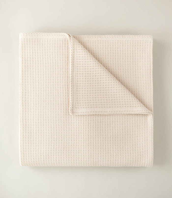 Riviera Waffle Weave Blanket Linen