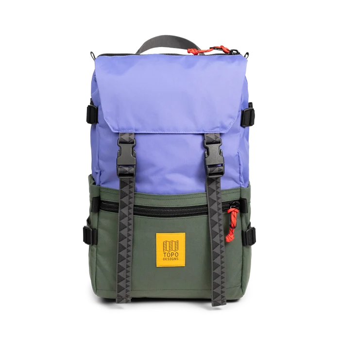 Front View of Topo Designs Rover Pack Classic in "Very Peri / Forest"