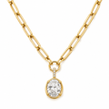 Satina Oval Pendant Necklace — Short Necklace