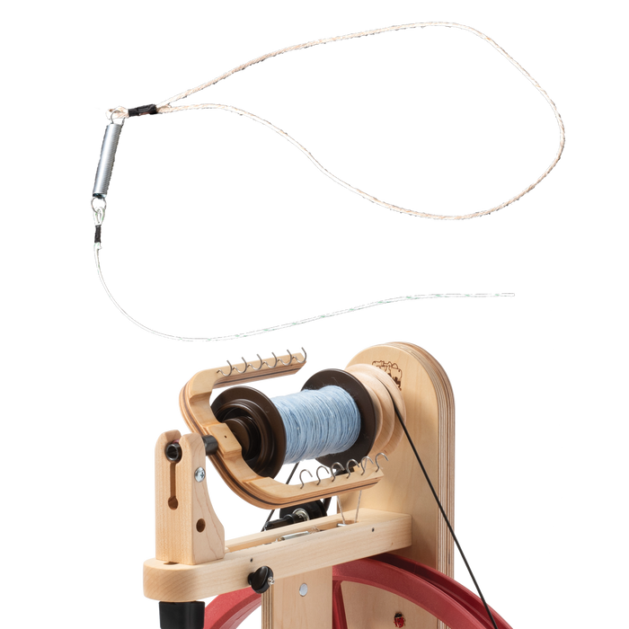 Scotch Tension Spring-and-String for Spinning Wheels