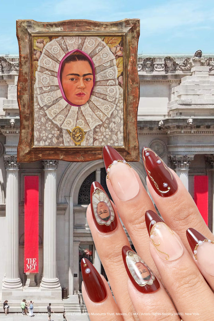 Frida Kahlo Almond Press-On Nails | Artist Nail Art