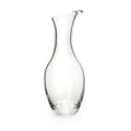 Clear glass carafe with curved sides and a pouring spout at the top.