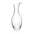 Clear glass carafe with curved sides and a pouring spout at the top.