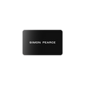Black rounded rectangle card with "SIMON PEARCE" text in white.