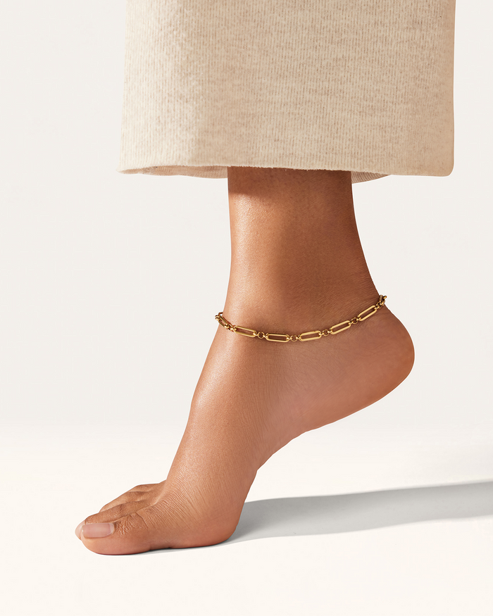 JENNY BIRD Waterproof Slim Mercer Anklet Gold Anklet For Women