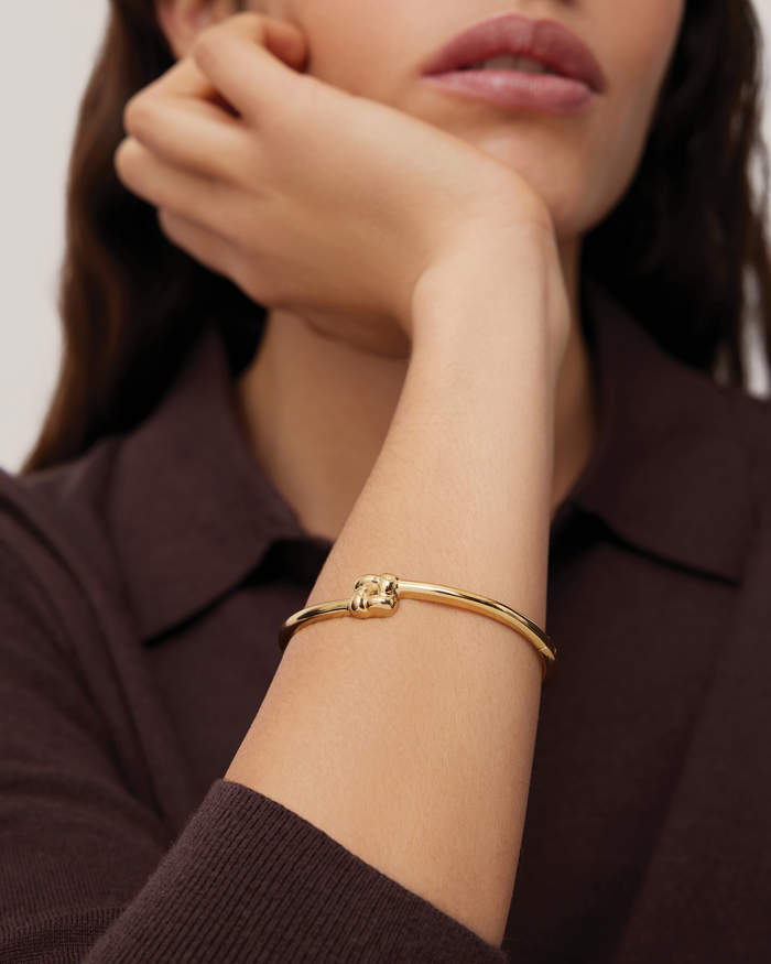 JENNY BIRD Waterproof Slim Woven Square Bangle Gold Bangle For Women