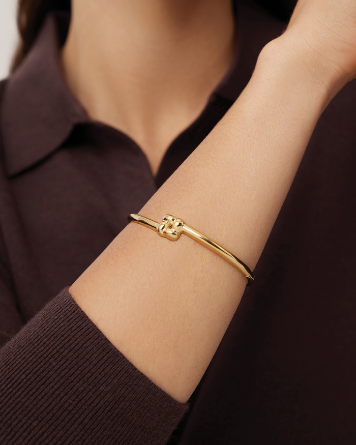 JENNY BIRD Waterproof Slim Woven Square Bangle Gold Bangle For Women