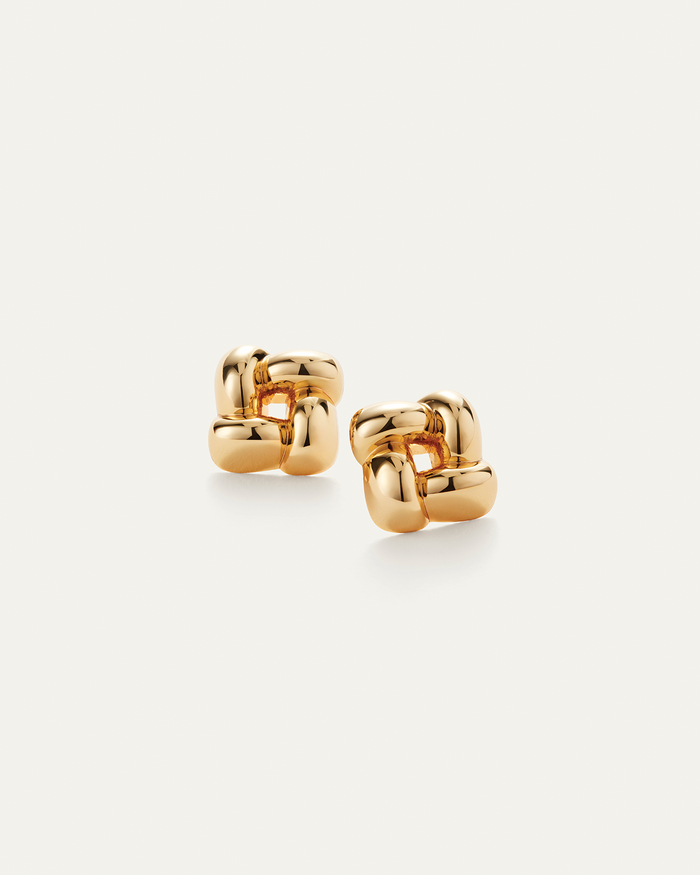 JENNY BIRD Small Woven Square Earrings Gold Earrings For Women