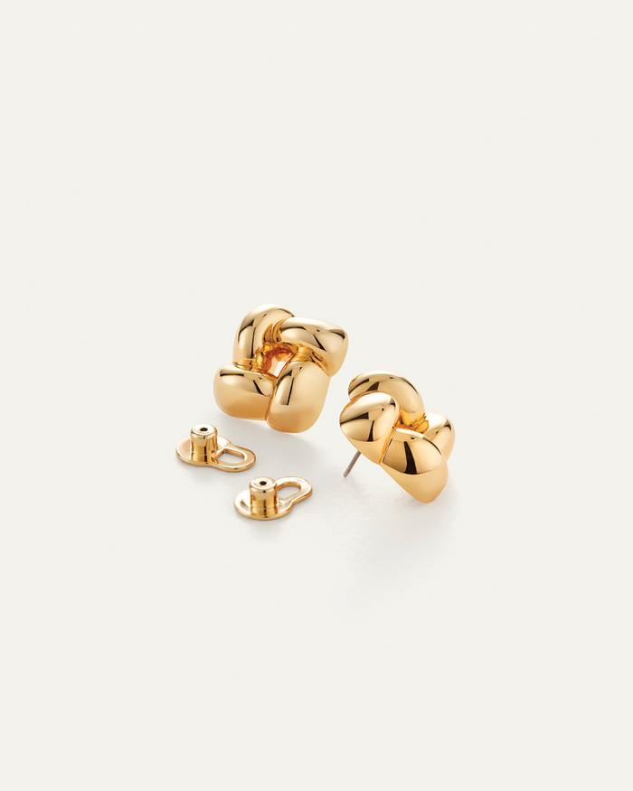 JENNY BIRD Small Woven Square Earrings Gold Earrings For Women