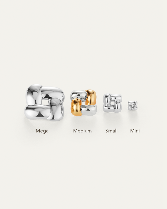 JENNY BIRD Small Woven Square Earrings Silver Earrings For Women